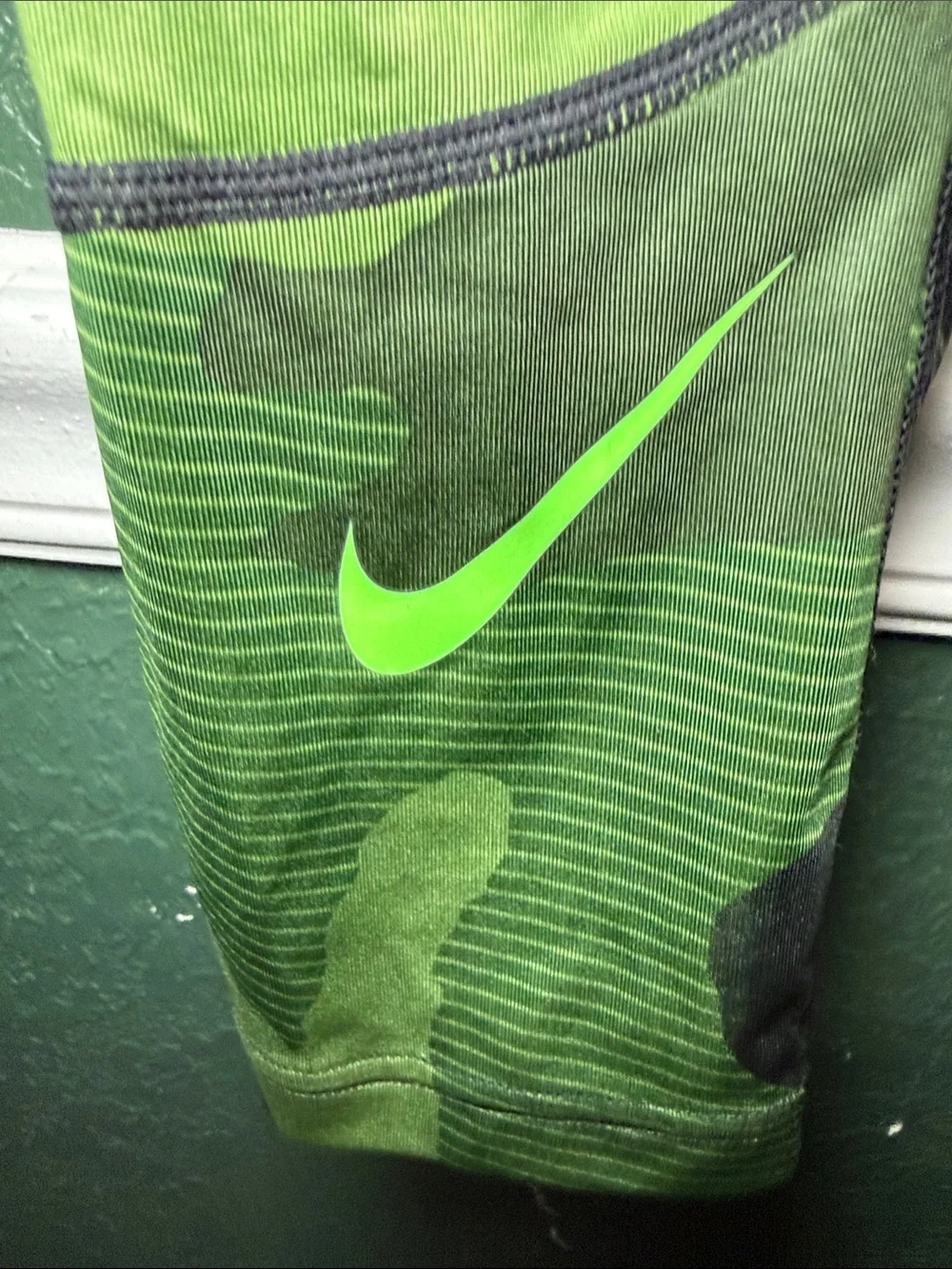 Nike Pro Camouflage Compression Tights Green Black Men's Size Medium